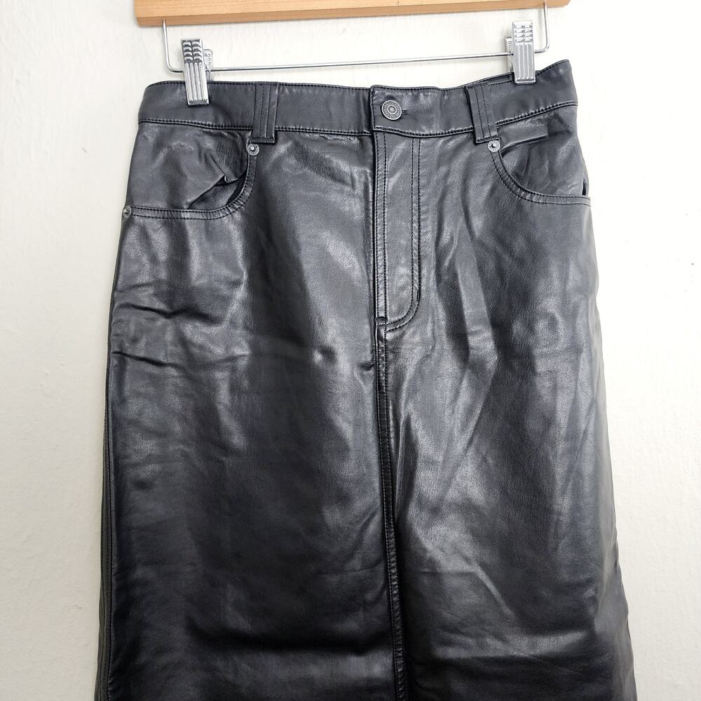 Free People City Slicker Faux Vegan Leather Maxi Skirt in Black - 0 NEW - Picture 5 of 15
